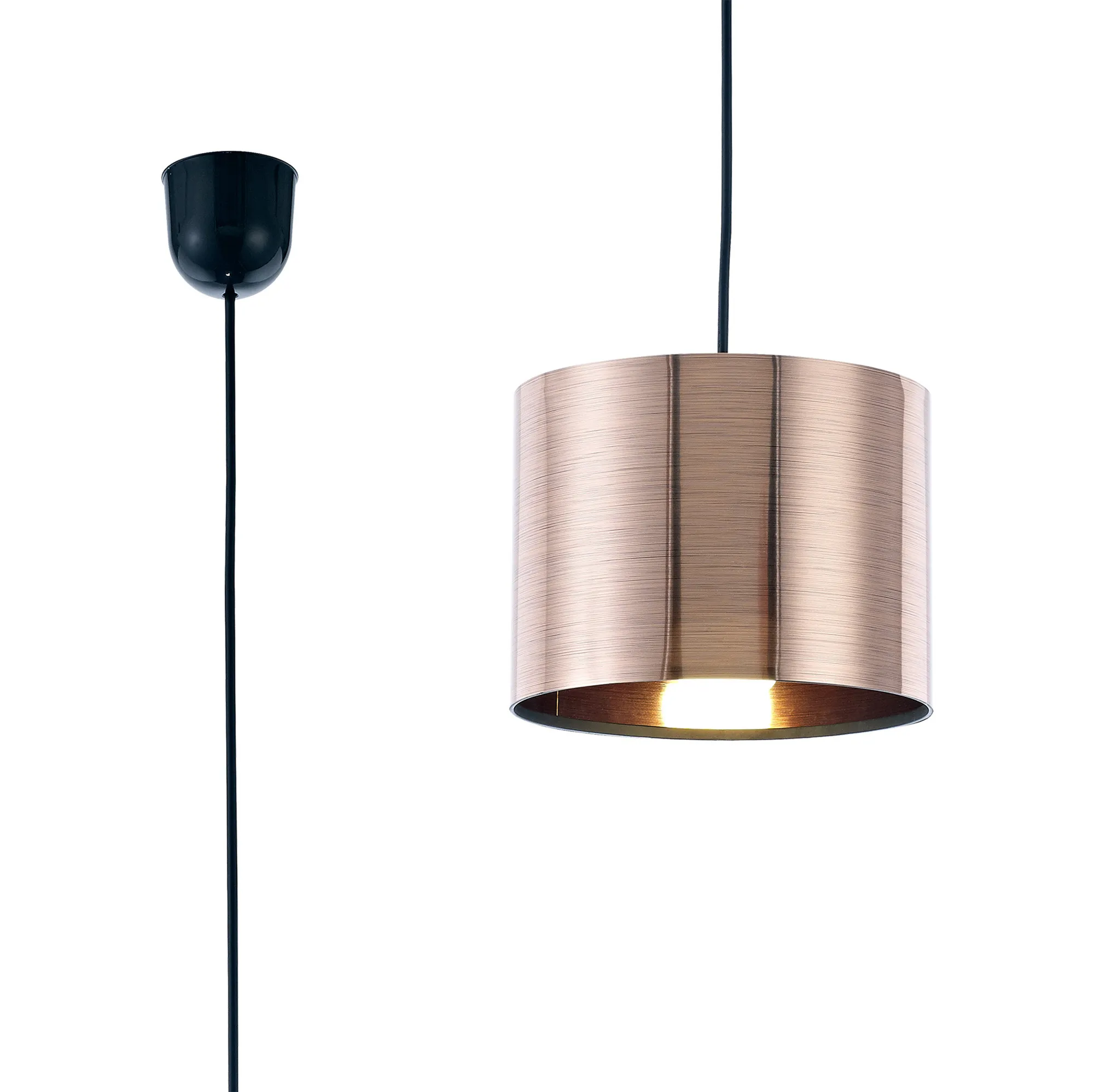 D0249  Dako 20cm Acrylic Pendant 1 Light Copper Black